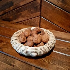 Örgü Kenarlı Mini Bambu Çerezlik & Sunum Kasesi