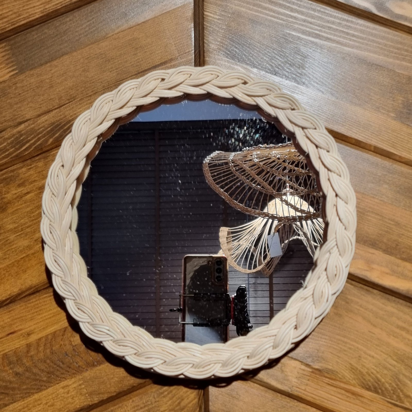 Saç Örgüsü Yuvarlak Bambu Ayna