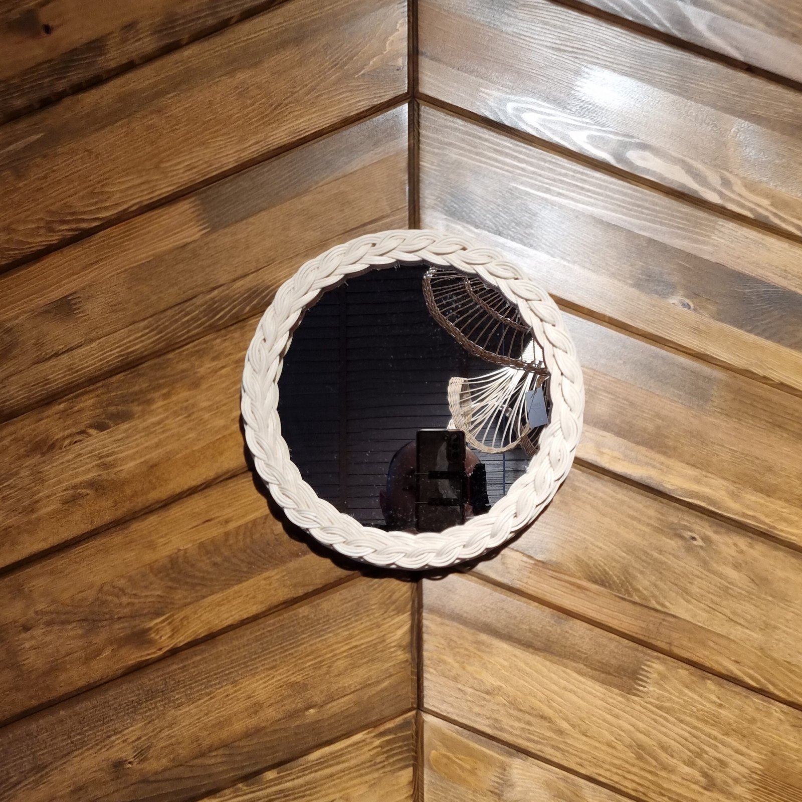 Saç Örgüsü Yuvarlak Bambu Ayna - Görsel 3