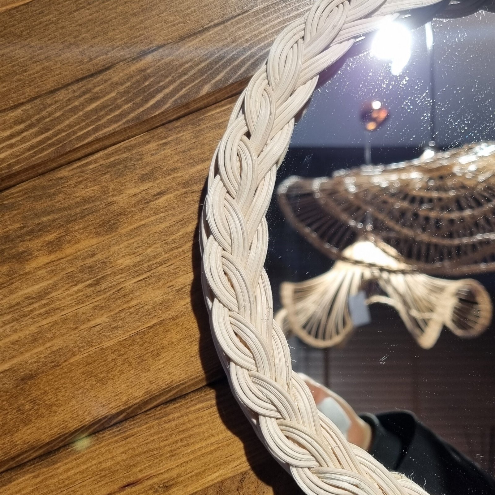 Saç Örgüsü Yuvarlak Bambu Ayna - Görsel 4