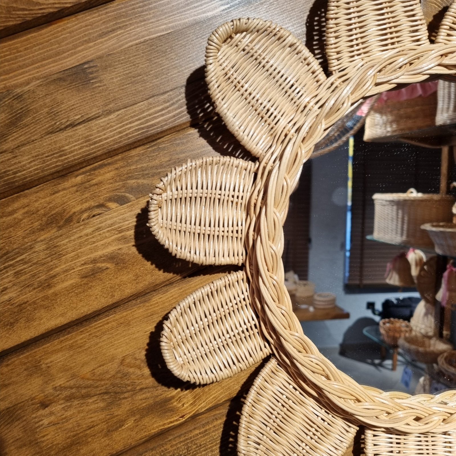 Papatya Modeli El Örgüsü Bambu Ayna - Görsel 3