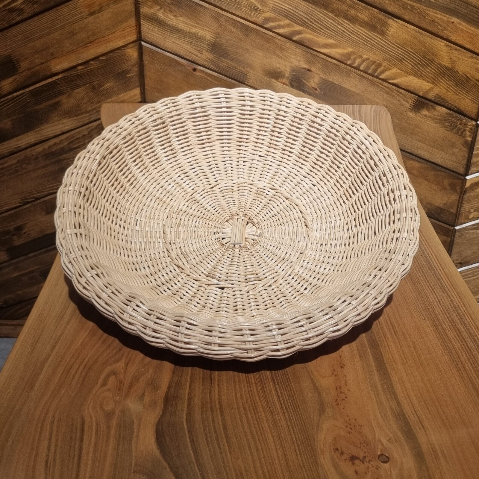 Cidarlı Geniş Yuvarlak Bambu Sunum Sepeti - Görsel 3