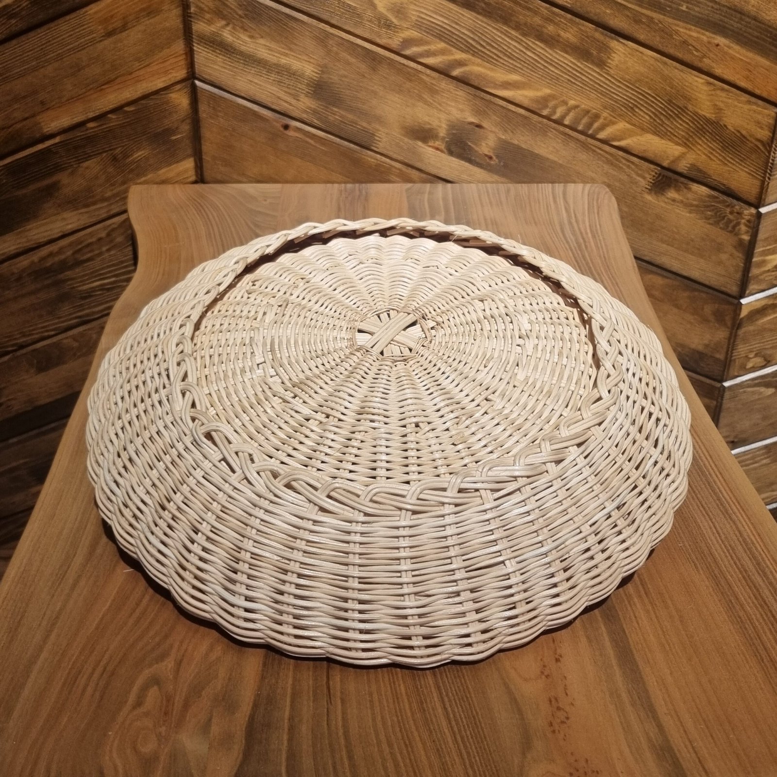 Cidarlı Geniş Yuvarlak Bambu Sunum Sepeti - Görsel 2