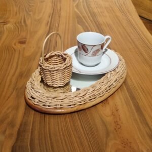 Bambu Kahve Sunum Tepsisi ve Mini Lokumluk Seti