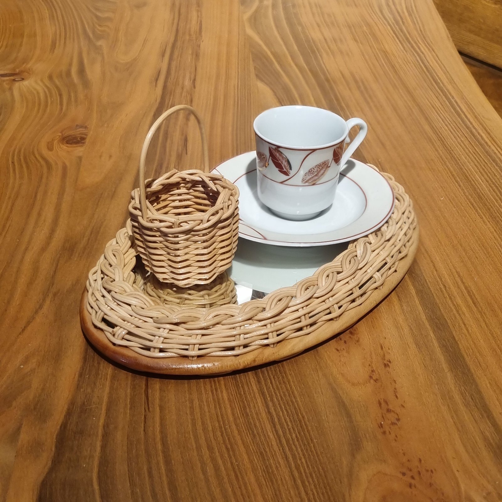 Bambu Kahve Sunum Tepsisi ve Mini Lokumluk Seti