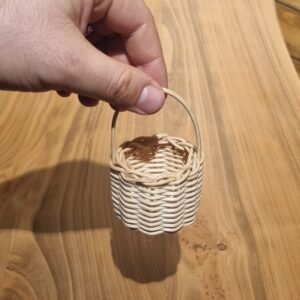Kulplu Minyatür Hediyelik ve İkramlık Bambu Sepet